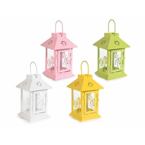 Set 4 felinare metal 11x11x23 cm