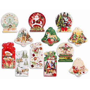 Set 12 magneti Craciun 7.5x7.5 cm, 5x10 cm