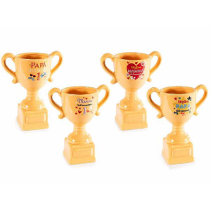 Set 4 cupe cadou ceramica multicolora Tata, Mama cm 12 x 7 x 14,5 H