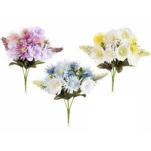 Set 3 buchete flori artificiale multicolore 28 cm