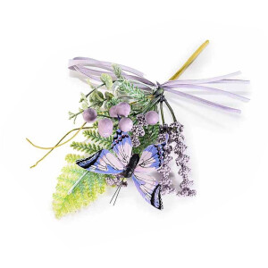 Floare artificiala multicolora si Fluturas cm 20 H