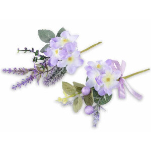 Set 2 crengute Lavanda si Floare de Camp mov verde cm 19 H