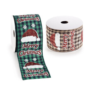 Set 4 panglici Merry Christmas textil multicolor 63 mm x 10 m