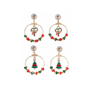 Set 2 perechi cercei model Craciun cm 4,5 H