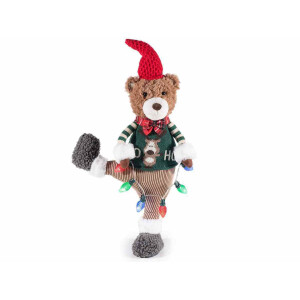 Figurina Ursulet textil multicolor ciu led 31.5x16x61 cm