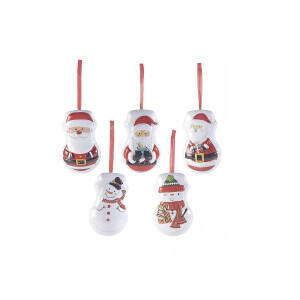 Set 6 ornamente brad Craciun 7x5x11 cm