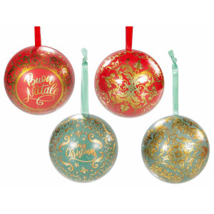 Set 12 globuri brad Craciun metal Merry Chic 9 cm