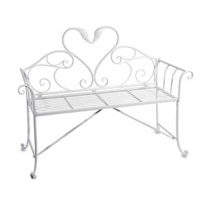 Banca gradina fier alb cm 129 x 58 x 96 H