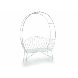 Banca cu arcada gradina fier alb cm 130 x 43 x 190 H