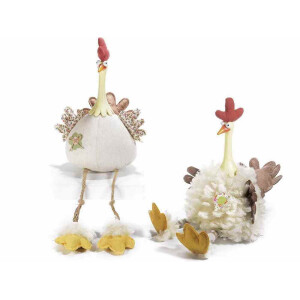 Set 2 figurine Pui textil multicolor 15,5x18,5x46H