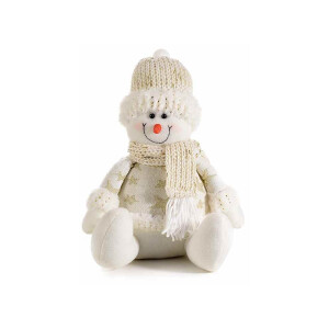 Figurina Om de Zapada din textil alb auriu 17 x 16 x 28 H