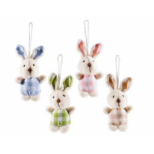 Set 12 figurine Iepurasi textil multicolor 5.5x3x10 cm