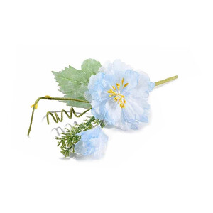 Floare artificiala Peonia albastra verde 16 cm