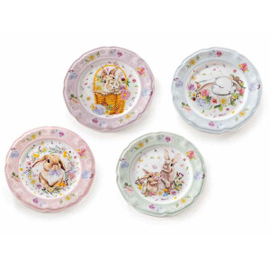 Set 8 farfurii portelan multicolor Paste 20 cm