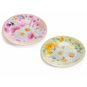 Set 6 farfurii portelan multicolor 19 cm