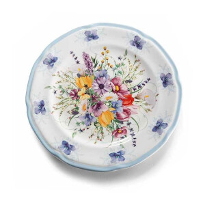 Farfurie portelan multicolor Flori Ø 20 cm