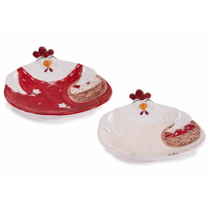 Set 2 platouri Paste ceramica multicolora 21x20 cm