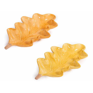 Set 2 tavi decorative ceramica Frunze 22,5 x 13 x 3,5 H