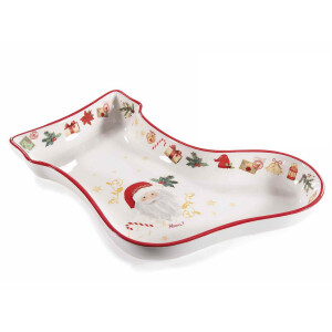 Platou Craciun ceramica multicolora cm 20 x 26 H
