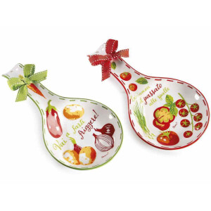 Set 2 suporturi linguri ceramica multicolora 12 x 24 H