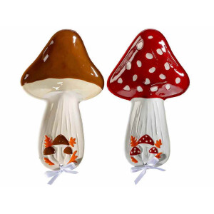 Set 2 suporturi linguri ceramica multicolora Ciupercute cm 13 x 22,5 H