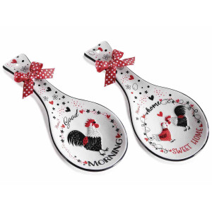 Set 2 suporturi linguri Gaina ceramica multicolora 24x10.5 cm