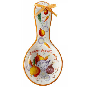 Suport lingura ceramica multicolora Legume cm 11,5 x 24,5 H