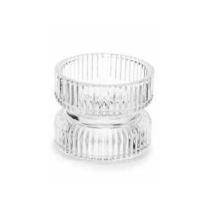 Set 8 suporturi lumanari sticla 9x6.5 cm