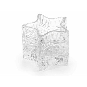 Set 8 candele Craciun sticla transparenta 9x9x8 cm