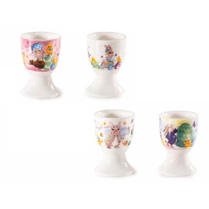 Set 8 suporturi oua Paste portelan multicolor 4.5x7 cm