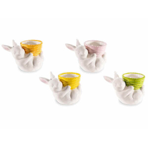 Set 4 suporturi oua Paste portelan multicolor 10x6x7.5 cm