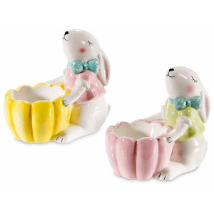 Set 6 suporturi oua Paste ceramica multicolora 10x6x9 cm