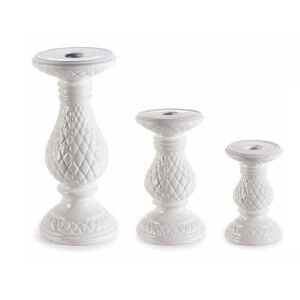 Set 3 sfesnice portelan alb 13x29.5 cm, 11x20 cm, 9x15 cm