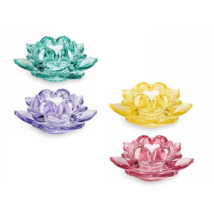 Set 8 suporturi lumanari sticla 10x4 cm