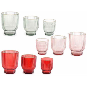 Set 9 candele sticla 10x12.5 cm, 9x10 cm, 7x8.5 cm