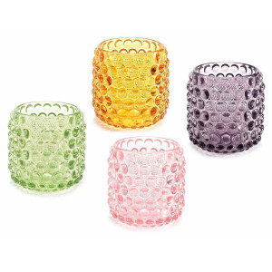 Set 4 candele sticla 8x8.5 cm