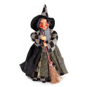 Figurina Halloween Vrajitoare Befana cu recipient pentru dulciuri 8x7,5x23 H
