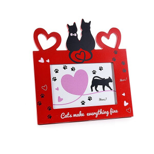 Rama foto de masa Pisicute lemn rosu negru 22 x 21,5 H