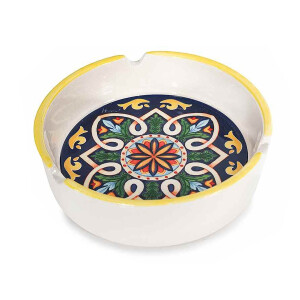 Scrumiera ceramica multicolora Majolica Ø 11,5 cm x 3,5 H