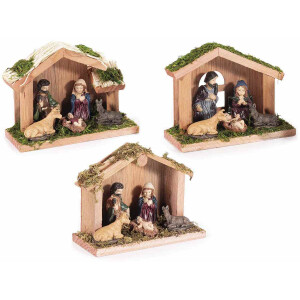 Set 3 decoratiuni religioase polirasina multicolora 12x5x9 cm