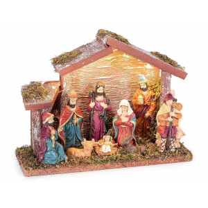 Figurina religioasa polirasina multicolora cu led 20x7.5x15 cm