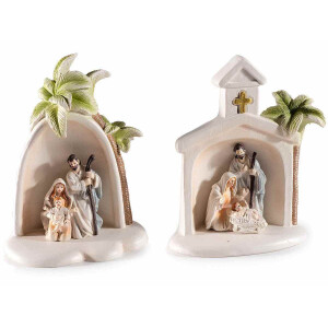 Set 2 figurine Nasterea Domnului polirasina multicolora 10x5x12 cm