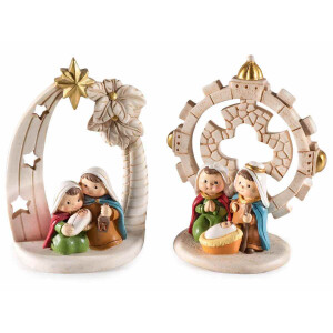 Set 2 figurine Nasterea Domnului polirasina multicolora 8x4x9.5 cm