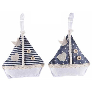 Set 2 barcute textil cu granule parfumate aroma Ocean cm 13 x 13 H