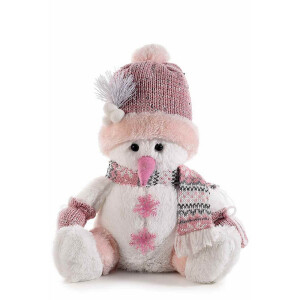 Figurina Om de Zapada din textil alb roz gri 22 x 17 x 27 H