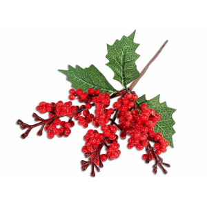 Set 12 crengute Craciun Ilex 21 cm