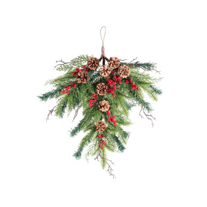 Aranjament brad artificial decorat Craciun 70 cm