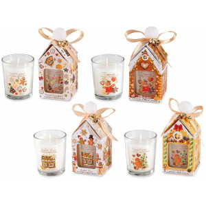 Set 4 lumanari Craciun parfumate Biscottini 5.5x5.5x11.5 cm