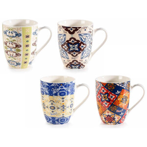 Set 4 cani portelan Maiolica 8x10.5 cm, 350 ml