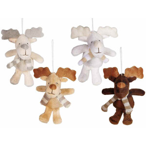 Set 8 ornamente brad Reni textil multicolor 9x5.5x13 cm